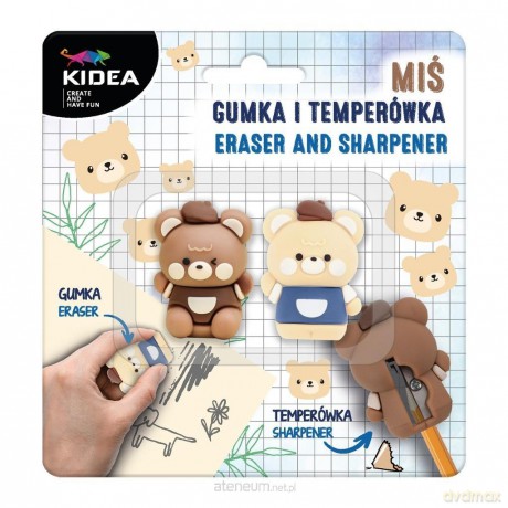 Gumka i temperówka Miś