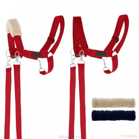 Kantar dla Hobby Horse wodze + futerka czerwony