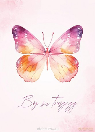 Karnet - Bóg się troszczy - motyl