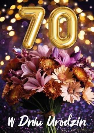 Karnet B6 3D Urodziny 70