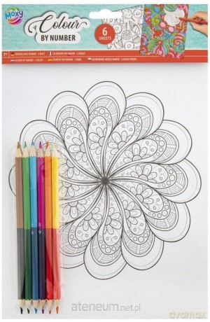 Kolorowanie po numerach + kredki Mandala