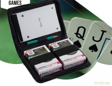 Komplet 2 talii kart w etui z notesem i ołówkiem [KARTY]