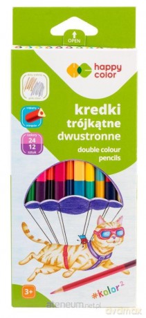 Kredki trójkątne 12szt 24 kolory