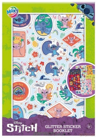 Książeczka z brokatowymi naklejkami Disney Stitch