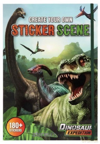 Książka z naklejkami A4 Dino