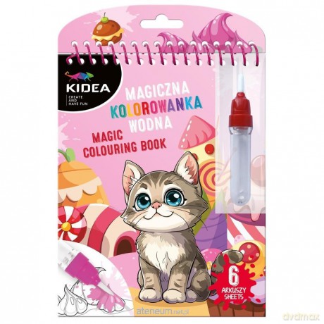 Magiczna wielorazowa kolorowanka wodna P Kot