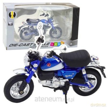 Motocykl retro metalowy ze światłem niebieski 1:12