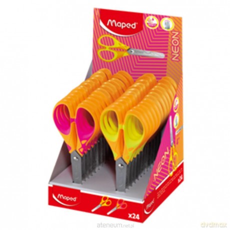 Nożyczki szkolne Neon Soft 13cm mix (24szt)