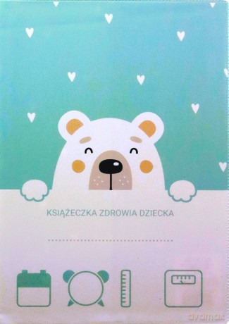 Okładka na książeczkę zdrowia dziecka niedźwiedź