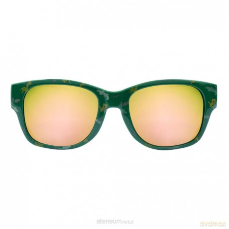 Okulary zielone lustrzane soczewki + etui 12m+