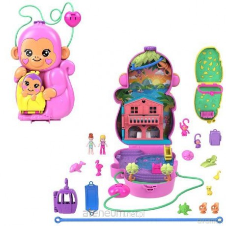 Polly Pocket. Kompaktowa torebka Urocze małpki [FIGURKA]
