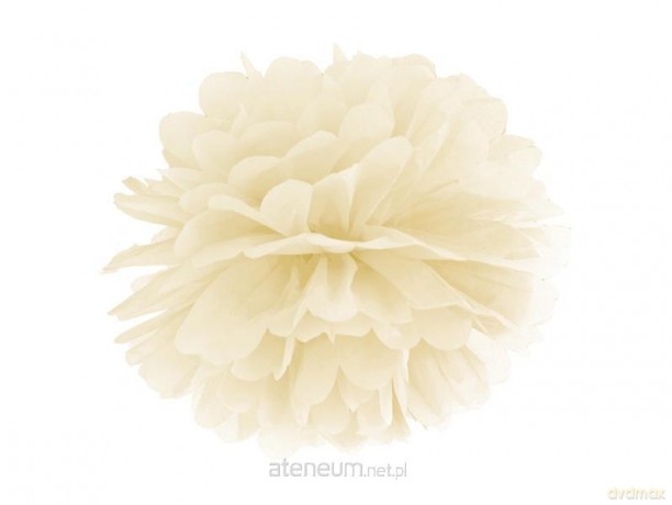 Pompon bibułowy kremowy 35cm