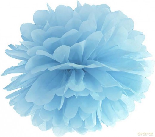 Pompon bibułowy niebieski 35cm