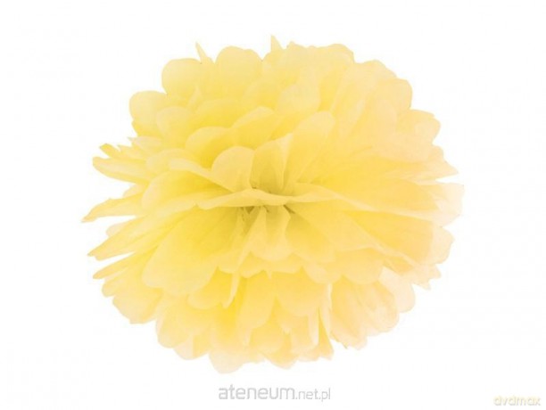 Pompon bibułowy żółty 25cm
