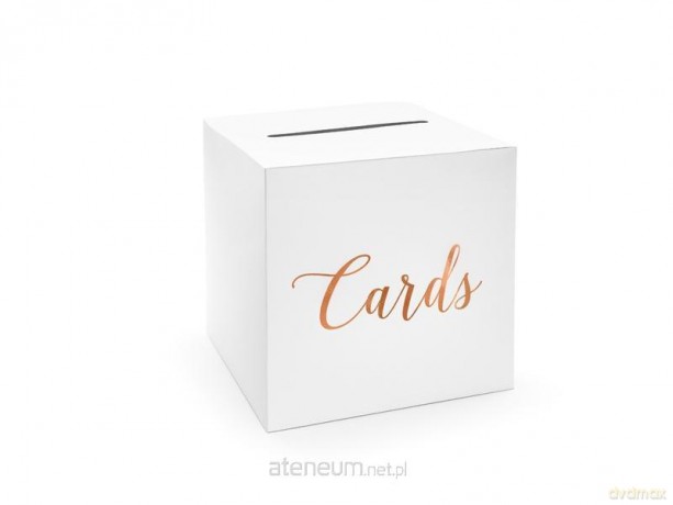 Pudełko na koperty Cards różowe złoto 24x24x24cm