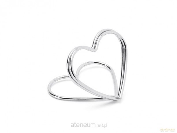 Stojaki na winietki Serca srebrny 2,5cm 10szt