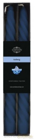 Świeca stołowa zakręcona o zapachu Iceberg 2szt