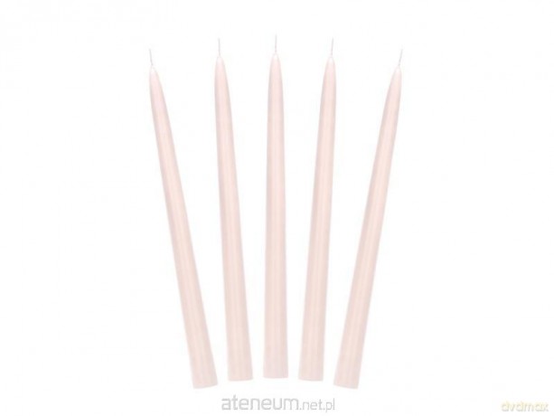 Świeca stożkowa matowa nude 24cm 10szt