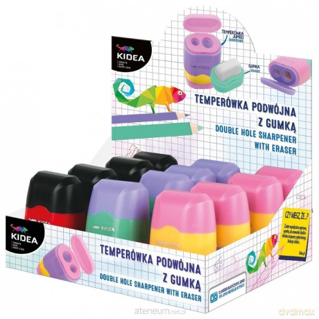Temperówka podwójna z gumką (12szt)