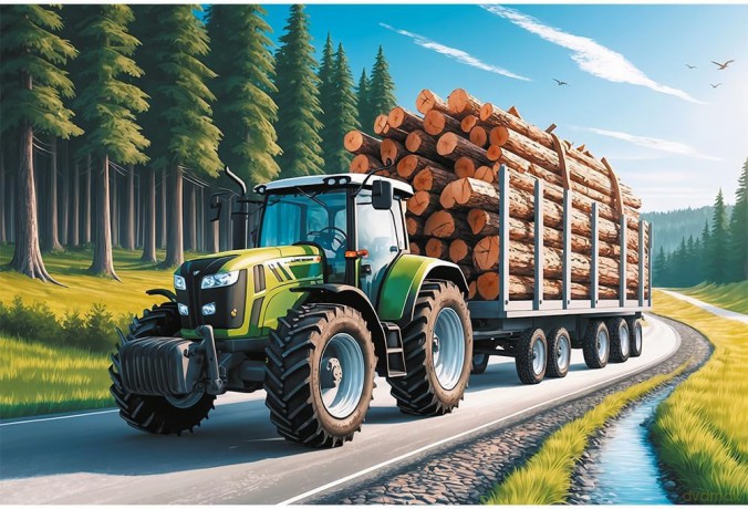 TREFL 100 el. Ciągnik leśny [PUZZLE]