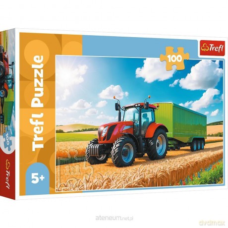 TREFL 100 el. Traktor z przyczepą [PUZZLE]