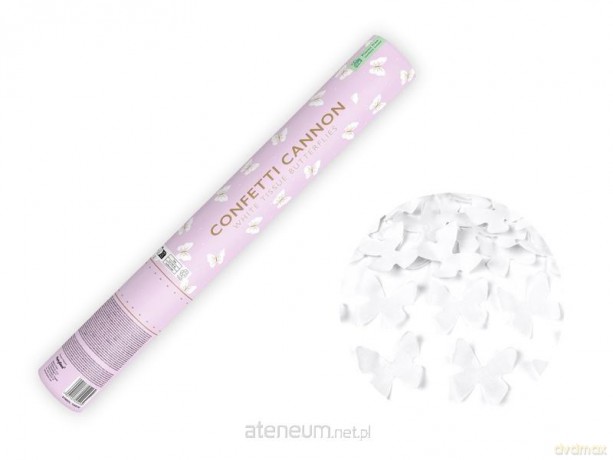 Tuba z motylkami biały 40cm