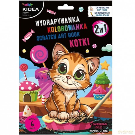 Wydrapywanka z kolorowanką 2w1 Kotki