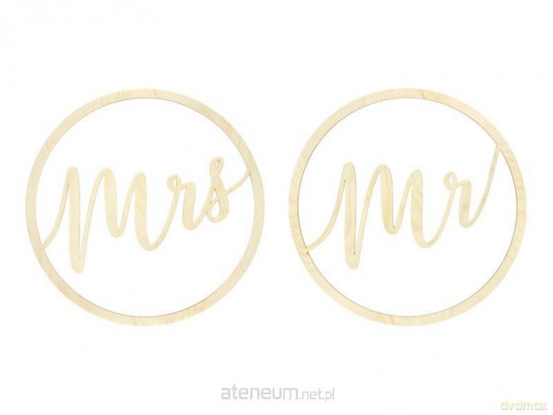 Zawieszki dekoracyjne Mr Mrs 38cm 2szt