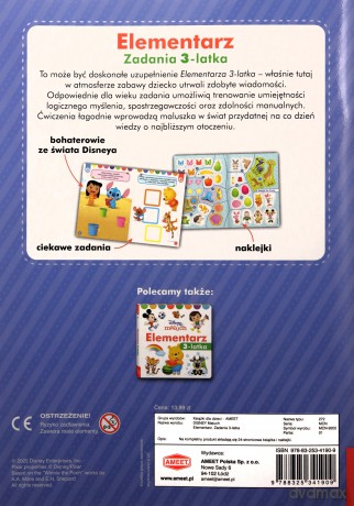 Disney Maluch. Elementarz. Zadania 3-latka [KSIĄŻKA]