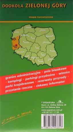 Mapa turystyczna - Dookoła Zielonej Góry