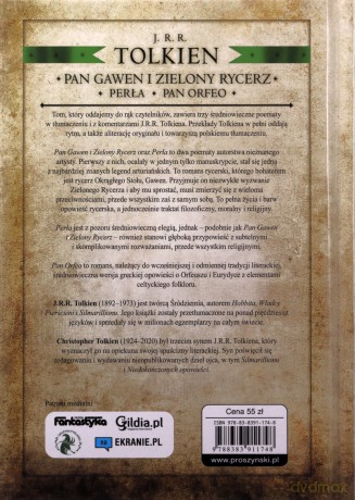 Pan Gawen i Zielony Rycerz, Perła, Pan Orfeo - J.R.R. Tolkien [KSIĄŻKA]