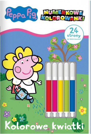 Peppa Pig. Numerkowe kolorowanki. Kolorowe kwiatki [KSIĄŻKA]