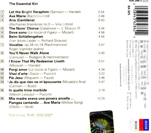 Kiri Te Kanawa: The Essential Kiri [CD]