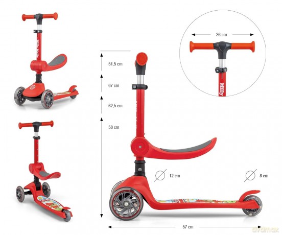 Hulajnoga Scooter Fuzzy Red