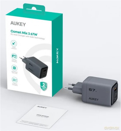 PA-C3 ładowarka sieciowa 3xUSB (2xUSB-C + 1xUSB-A) 67W 5A QC5.0 PD3.0 AFC PPS FCP SCP [ŁADOWARKA]