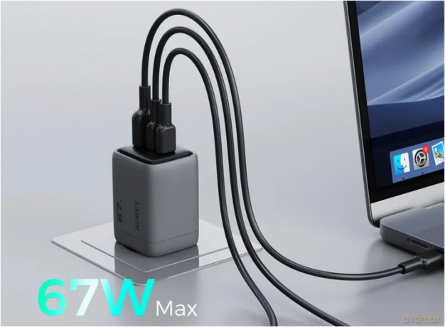 PA-C3 ładowarka sieciowa 3xUSB (2xUSB-C + 1xUSB-A) 67W 5A QC5.0 PD3.0 AFC PPS FCP SCP [ŁADOWARKA]