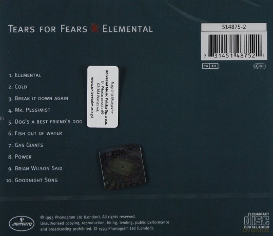Tears For Fears: Elemental [CD]