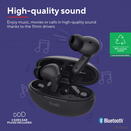 Słuchawki Yavi Bluetooth ENC czarne