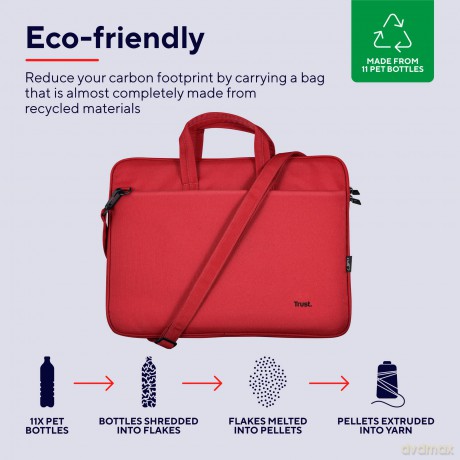 Torba na laptopa 16 cali Bologna ECO, czerwona