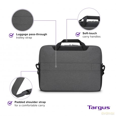 Torba na laptopa Cypress 15.6cala Briefcase with EcoSmart szara