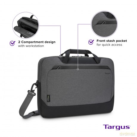 Torba na laptopa Cypress 15.6cala Briefcase with EcoSmart szara