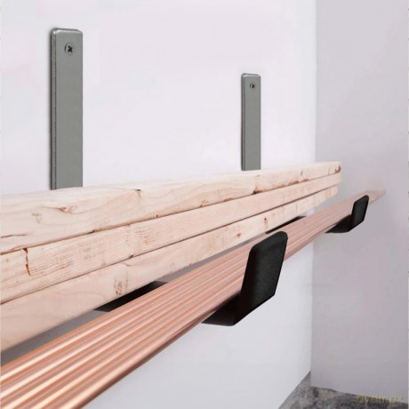 Uchwyt ścienny x2, max 22kg/MC-489. Stalowy, czarny