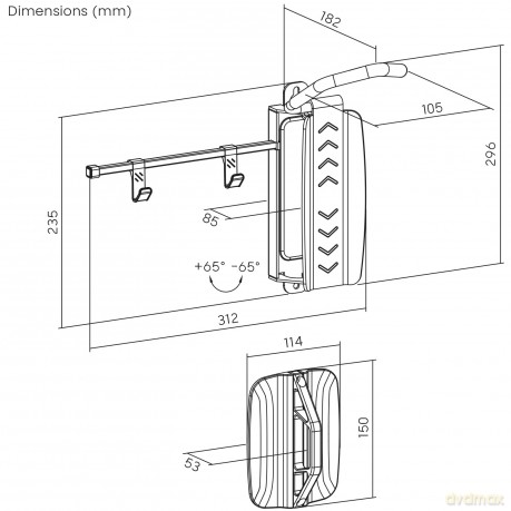 Wieszak rowerowy na ścianę, MC-499 MAX 35kg stalowy, czarny