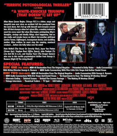 Monkey Shines (Małpia intryga) [Blu-Ray 4K]+[Blu-Ray]