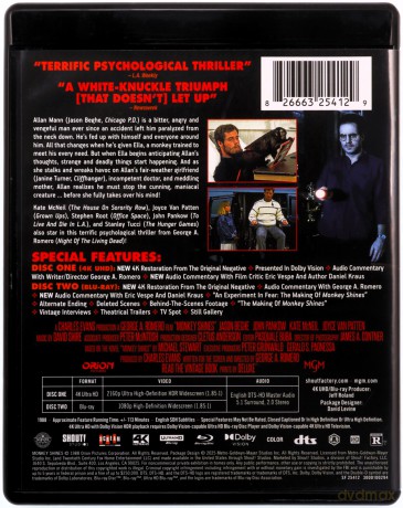 Monkey Shines (Małpia intryga) [Blu-Ray 4K]+[Blu-Ray]