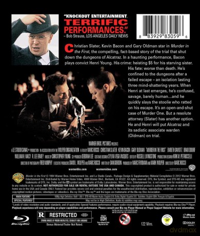 Murder in the First (Morderstwo pierwszego stopnia) [Blu-Ray]