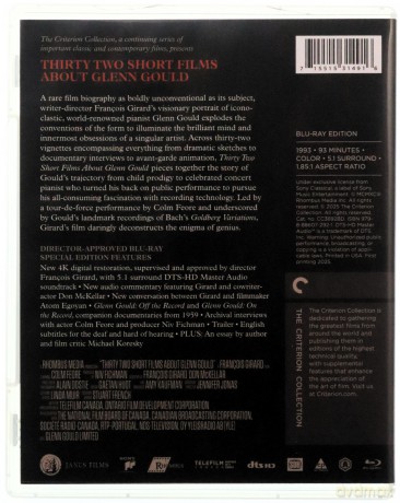 Thirty Two Short Films About Glenn Gould, The Criterion Collection [Blu-Ray]