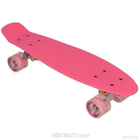 Deskorolka plastikowa różowa LED 56cm