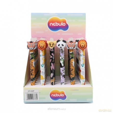 Długopis żelowy wymazywalny animals nieb (36szt)