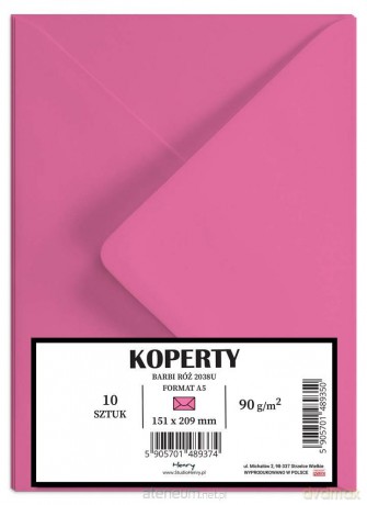 Koperty A5 Barbii róż 10szt